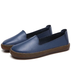 Mocassim Doce Violeta Feminino em Couro Legítimo Confortável DV32011 Azul