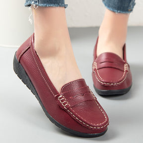 Mocassim Casual Doce Violeta Feminino Confortável em Couro DV32030