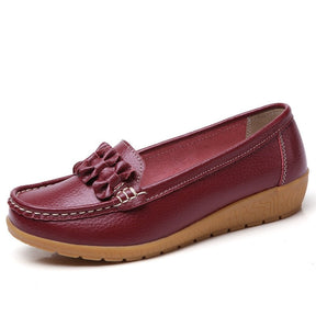 Mocassim Casual Doce Violeta Feminino Confortável em Couro com Detalhes DV32027