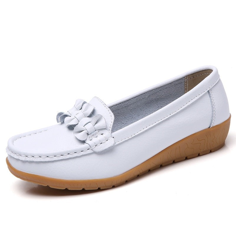 Mocassim Casual Doce Violeta Feminino Confortável em Couro com Detalhes DV32027