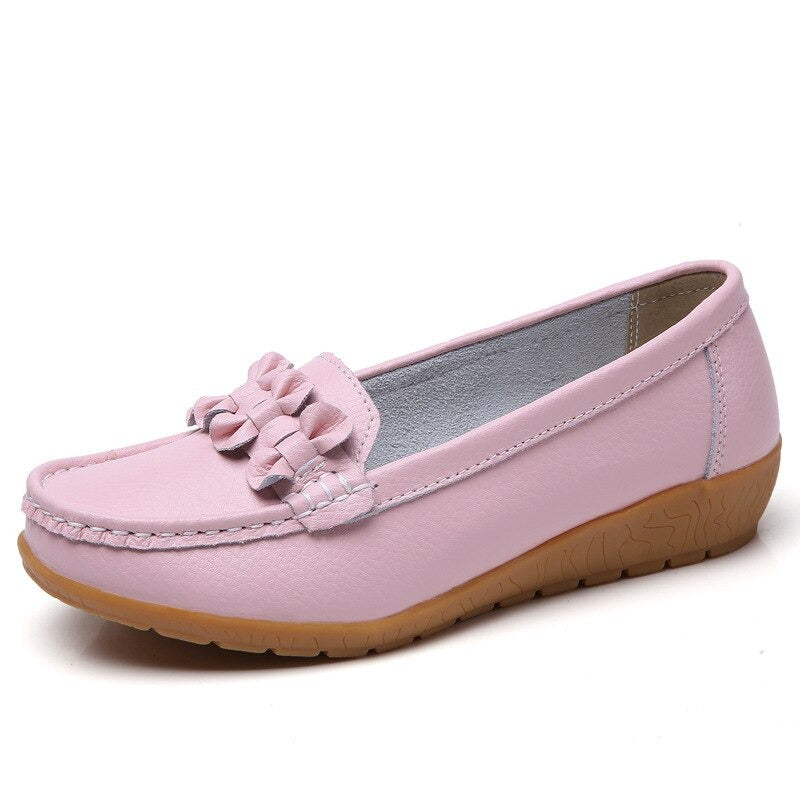 Mocassim Casual Doce Violeta Feminino Confortável em Couro com Detalhes DV32027