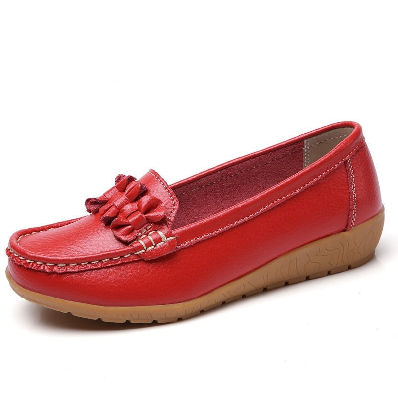 Mocassim Casual Doce Violeta Feminino Confortável em Couro com Detalhes DV32027