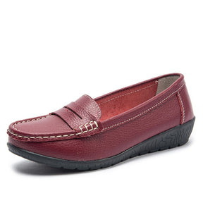 Mocassim Casual Doce Violeta Feminino Confortável em Couro DV32030