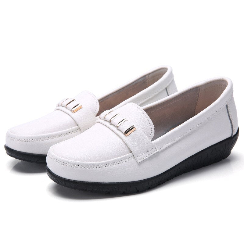 Mocassim Casual Doce Violeta Feminino Confortável em Couro DV32025